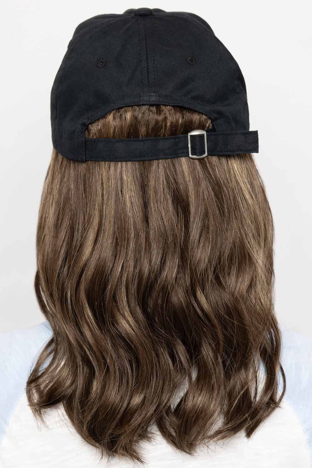 Baseball Hat with Hair: 8270 Wavy Hat Black by Henry Margu